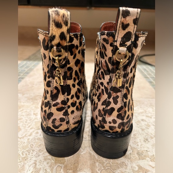 Coach Cowhide Leopard Print Booties - Picture 4 of 6
